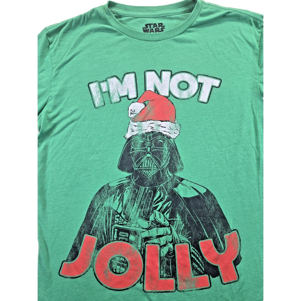 Men's Star Wars I'm not jolly Graphic T shirt Size M Green Darth Vader